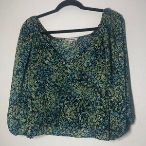 Steve Madden Womens Floral Cropped 3/4 Sleeve Shirt Size XS Floral